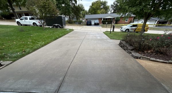 Residential Driveway Project With Gloss Finish Sealant in St Louis, MO