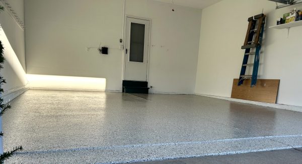 Garage Floor Project Using Polyaspartic Flake in Wildwood, MO