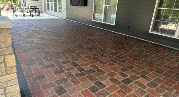 Concrete Floor Coating Project Residential Patio & Sidewalks In High Sheen Sealant, St. Charles