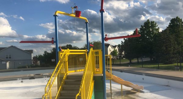 Painted pool playground