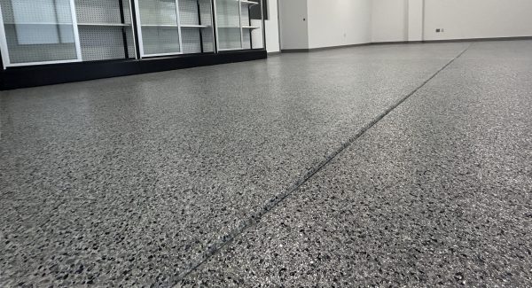 Commercial Floor Coating Project Using Polyaspartic Flake in St. Peters, MO.
