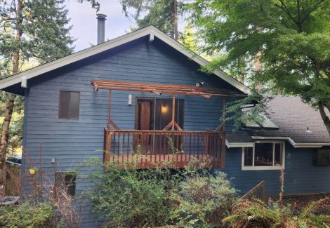 Blue Home Painting Project in Eugene
