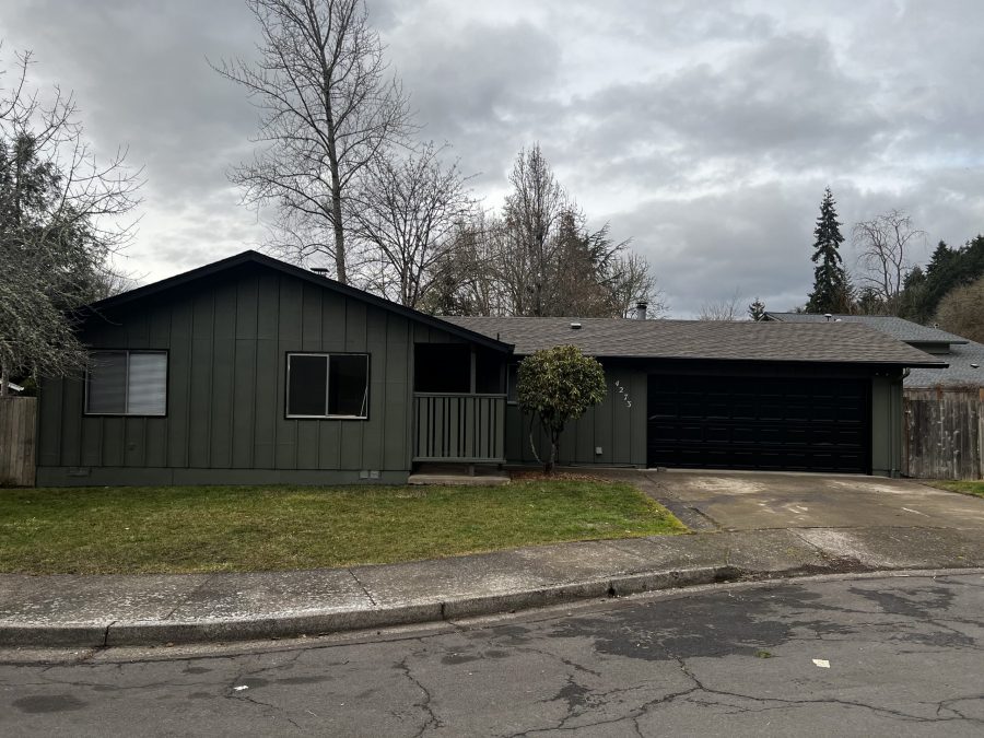 Exterior Painting of Dark Green Home