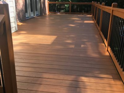 Stained Porch with natural cedar finish color
