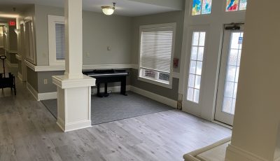 Gray Interior Painting of Front Entryway