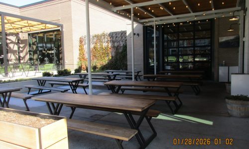 Tables Under Patio Roof - Before