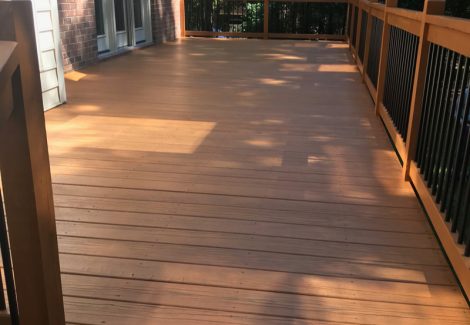 Stained Porch with natural cedar finish color