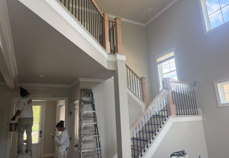 home staircase during repaint