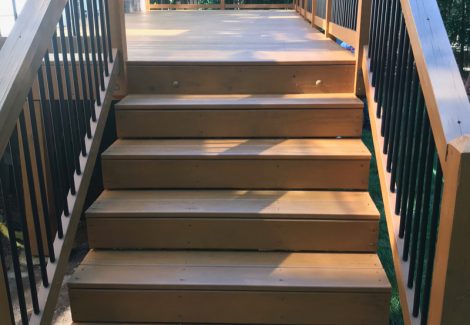 natural cedar stairway wood
