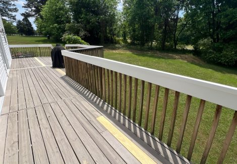 wooden deck with replacement boards