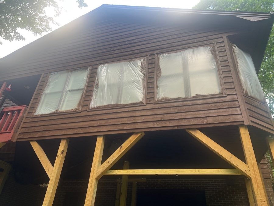 house with wood siding during restain Preview Image 8