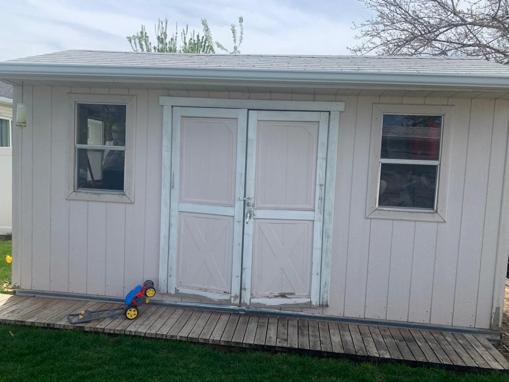 Shed before being painted in Salt Lake City.