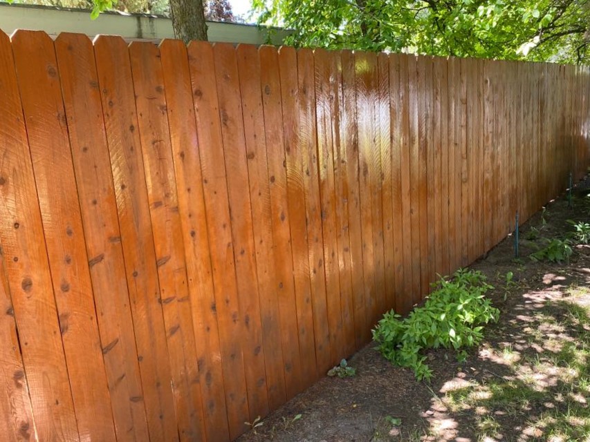 fence stain after