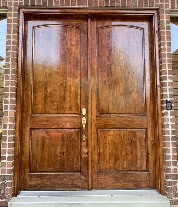 door staining after