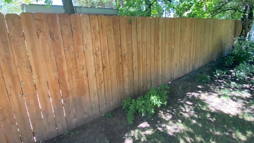 fence stain before