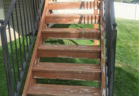 Stairs before deck staining