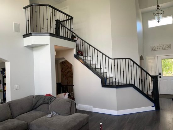 after painting staircase handrail