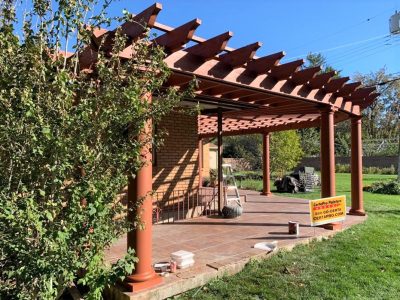 pergola stained after