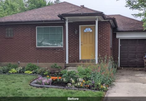 Brick house before painting