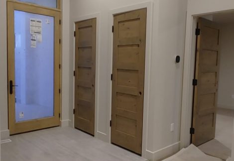 Interior doors after being repainted.