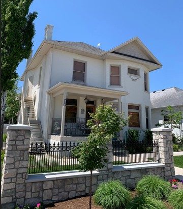 white painted house with off-white trim