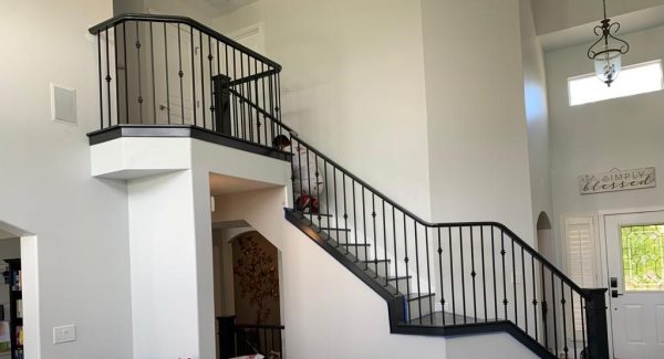 after painting staircase handrail