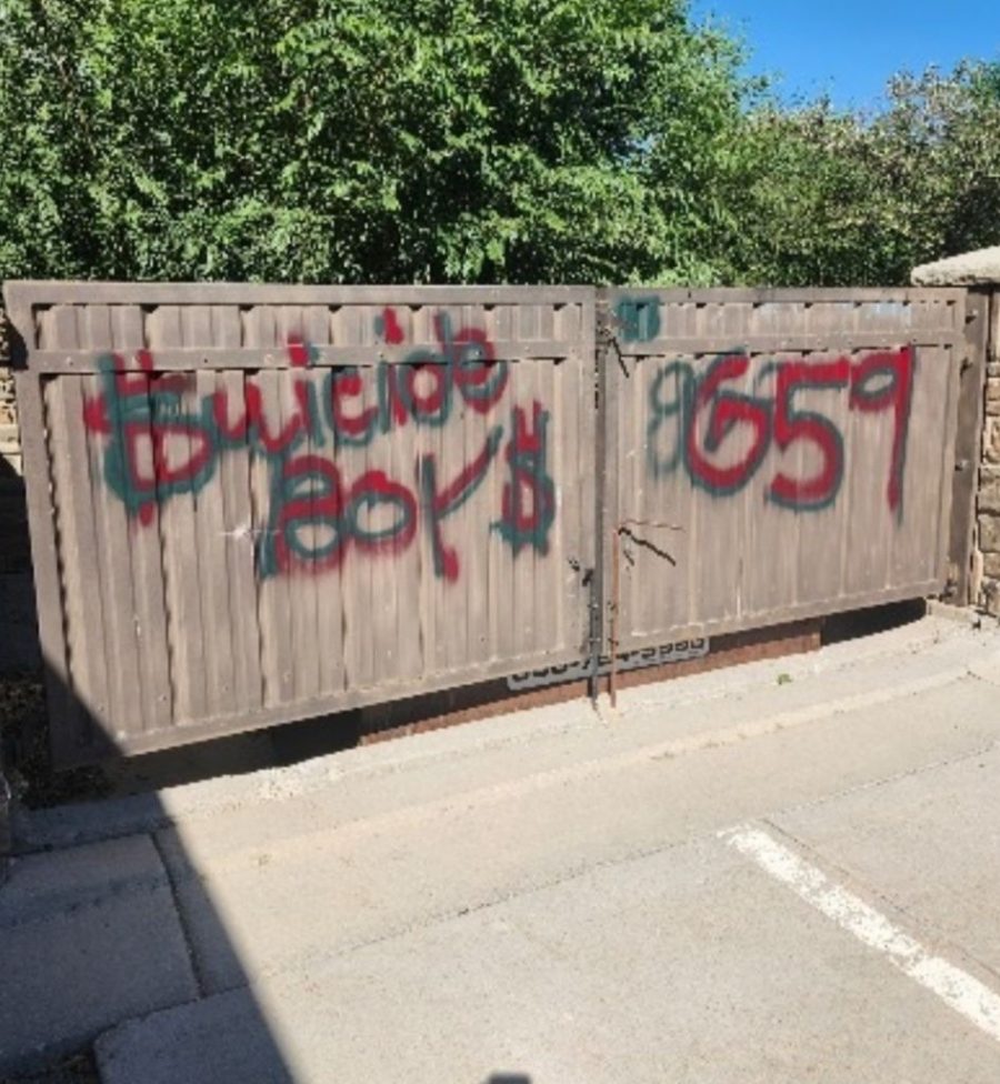 metal gate with graffiti Preview Image 1
