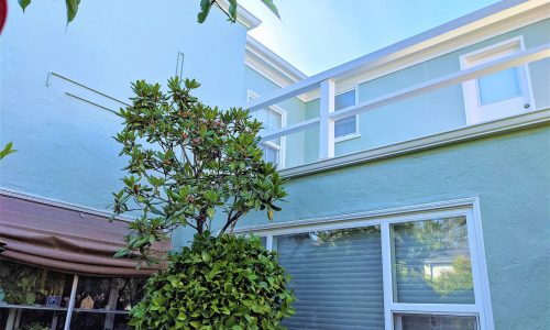 Blue Stucco Exterior