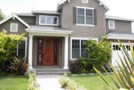 Shades of Brown with white trim.