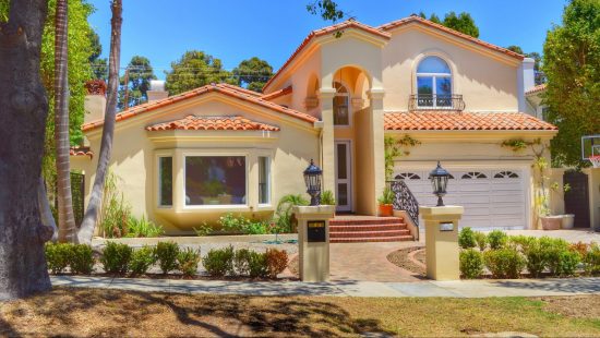 Yellow stucco home in California