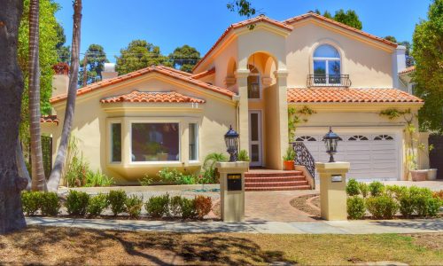 Yellow stucco home in California