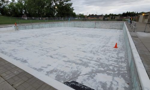 before painting pool