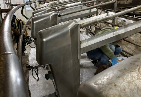 Gill Dairy Case Study floor being smoothed out in hard places