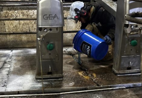 Gill Dairy Case Study floor being sealed