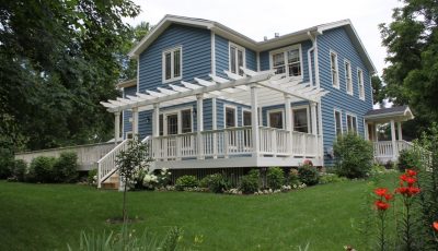 Blue and White Residential Exterior