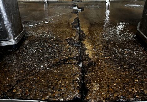 Gill Dairy Case Study before Photo damaged floor