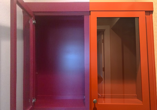 Cabinet Pink to Orange