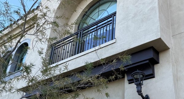 commercial facility exterior with stained wood trim