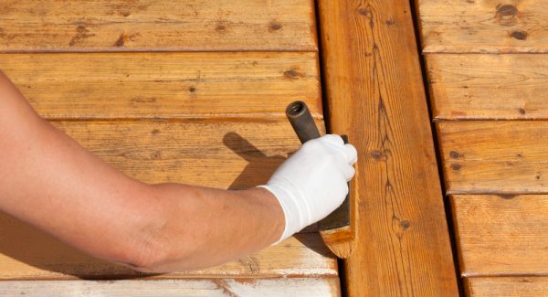 Exterior deck staining service