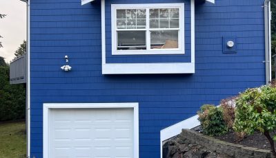 Brown Home Repainted Blue