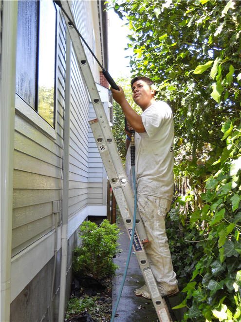 Exterior power washing by CertaPro Painters of North Seattle, WA