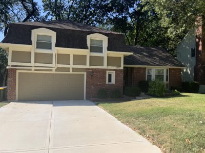 house painted tan and white