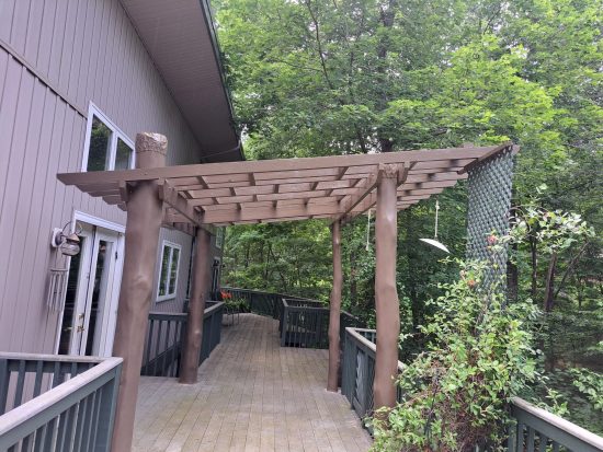 stained deck and pergola