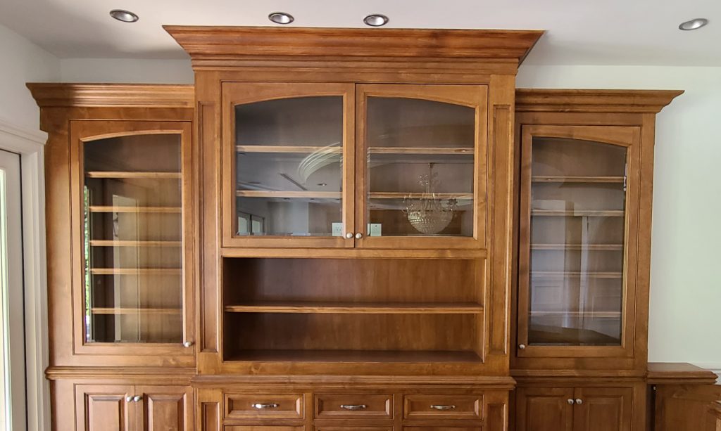 Before this built in cabinet was refinished and repainted.
