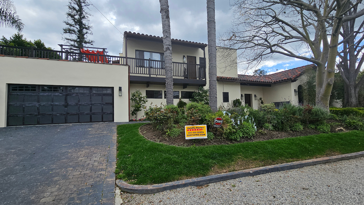 Spanish style home in studio city after repainting.