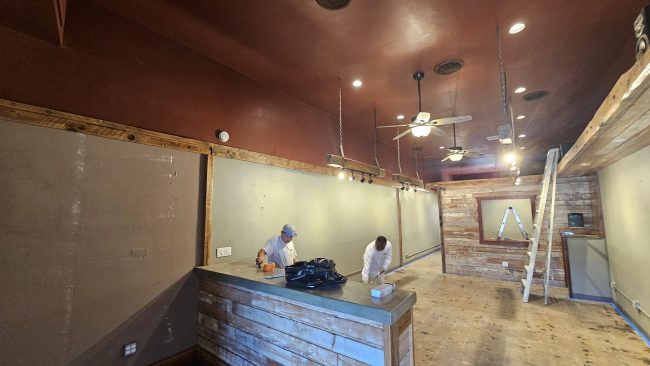 unpainted living space