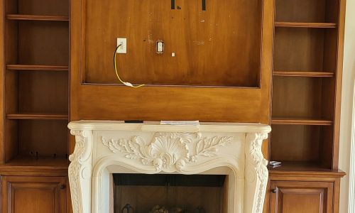 Cabinets Surrounding the Fireplace