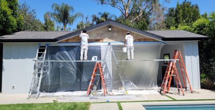Restoring a sun faded pool house in Encino ...