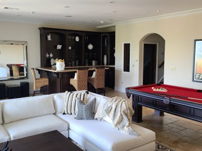 Gameroom walls painted a bright new shade.