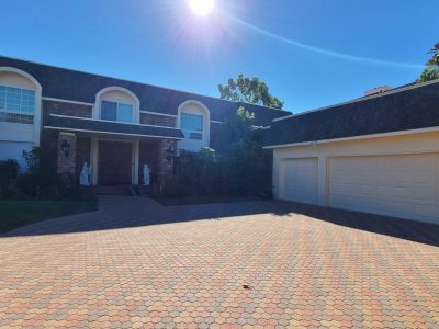 Exterior house painting in Bel Air, California.